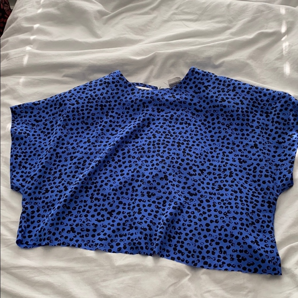 Vintage Blue Printed Crop Top